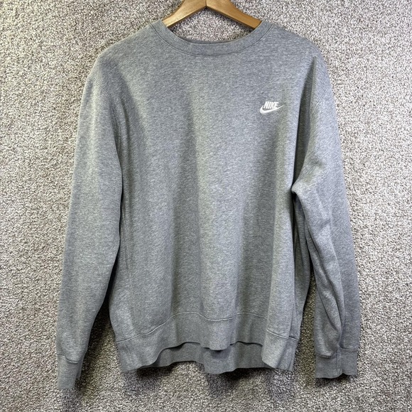 Nike Other - Nike Sweatshirt Mens‎ Large Gray Fleece Crewneck Pullover Swoosh Logo Casual